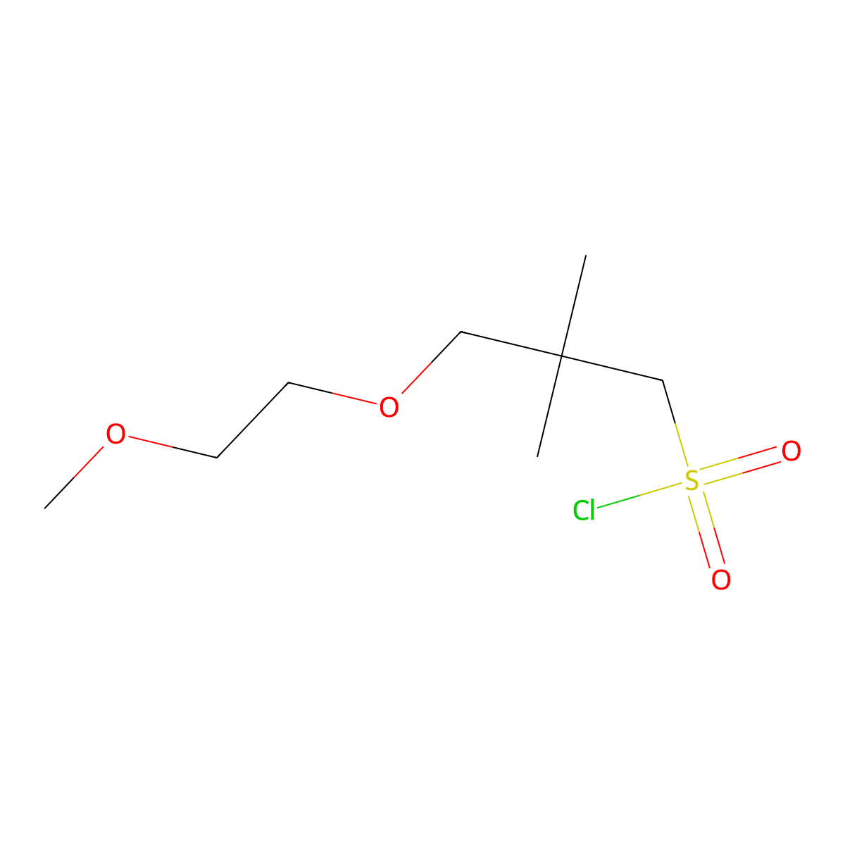3-(2-Methoxyethoxy)-2,2-dimethylpropane-1-sulfonyl chloride molecular structure, CAS 1467574-26-0