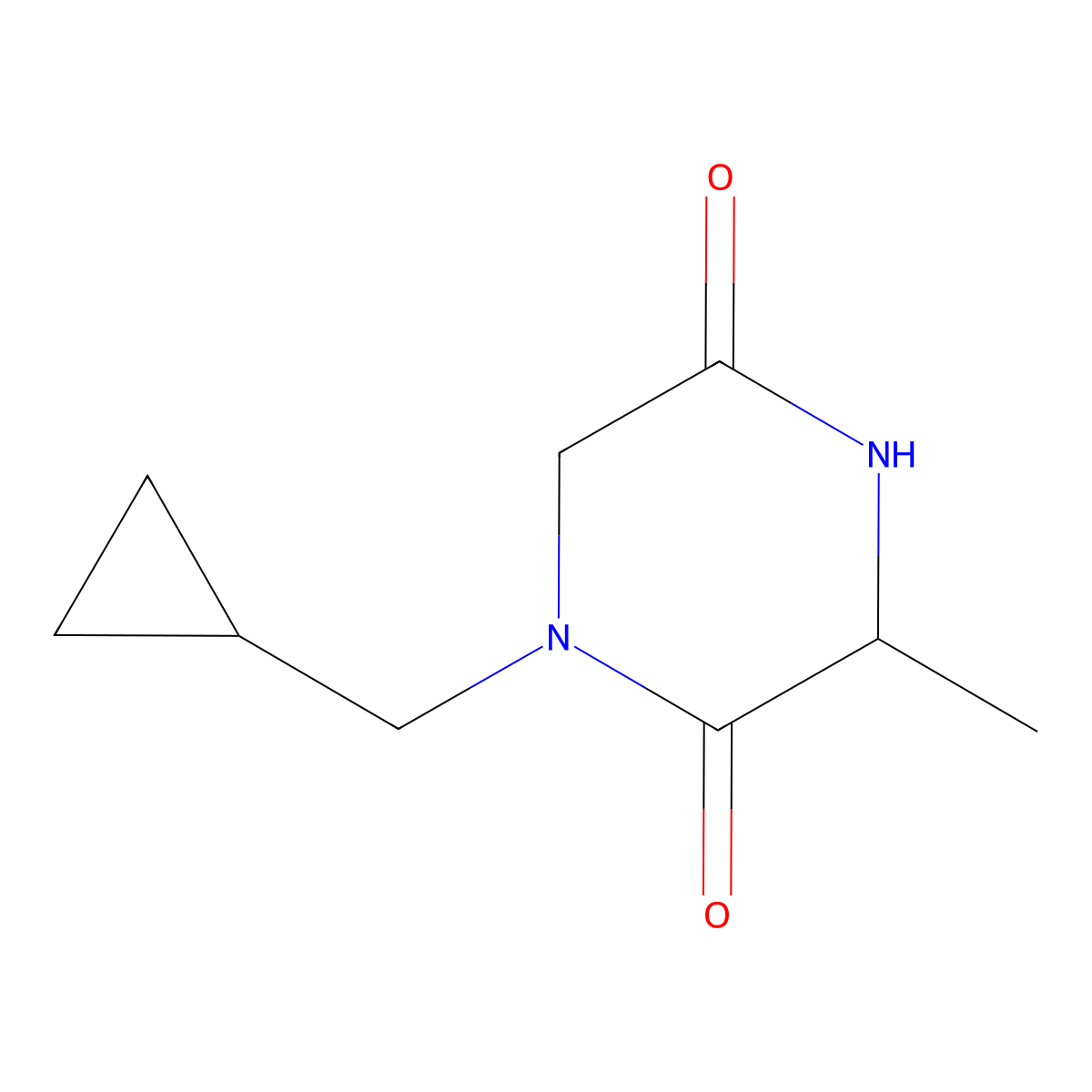 1-(Cyclopropylmethyl)-3-methylpiperazine-2,5-dione molecular structure, CAS 1467589-14-5