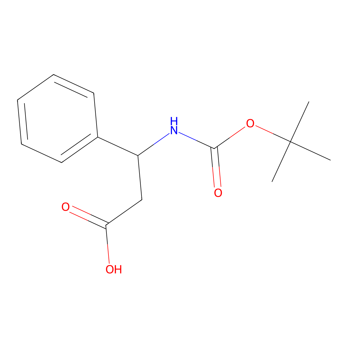 3-{[(Tert-butoxy)carbonyl]amino}-3-phenylpropanoic acid molecular structure, CAS 14676-01-8