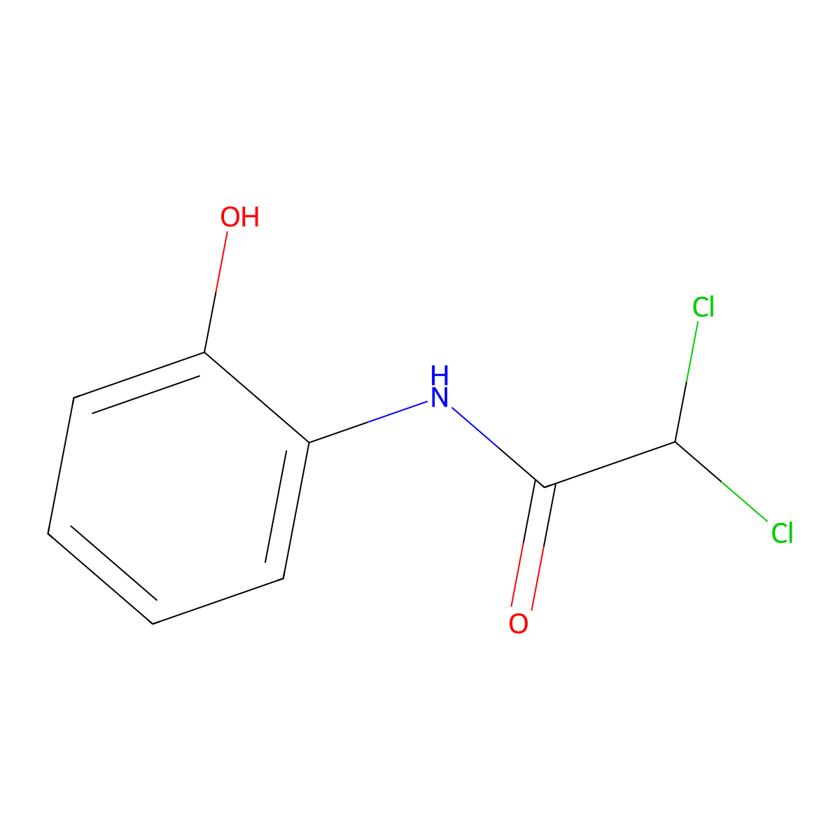 2,2-Dichloro-N-(2-hydroxyphenyl)acetamide molecular structure, CAS 14676-36-9