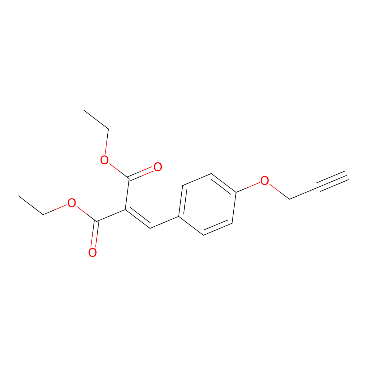 Diethyl (4-(prop-2-yn-1-yloxy)benzylidene)propanedioate molecular structure, CAS 146763-69-1