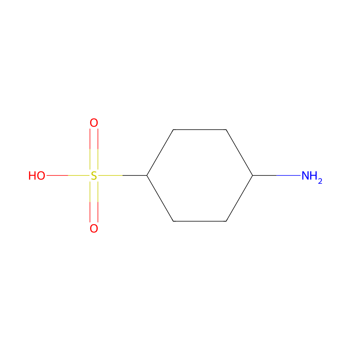 4-Aminocyclohexane-1-sulfonic acid molecular structure, CAS 146764-47-8