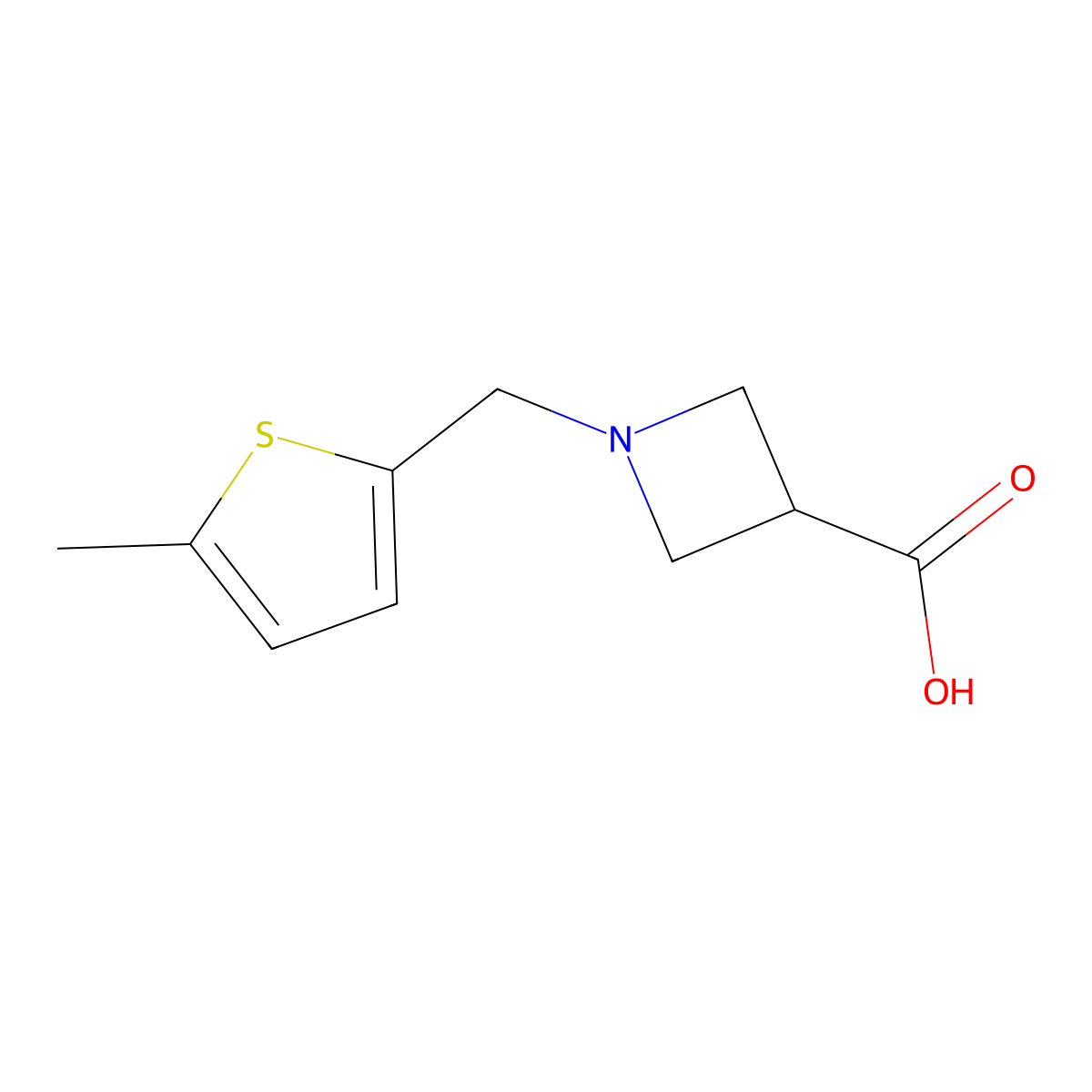 1-[(5-Methylthiophen-2-yl)methyl]azetidine-3-carboxylic acid molecular structure, CAS 1467653-69-5