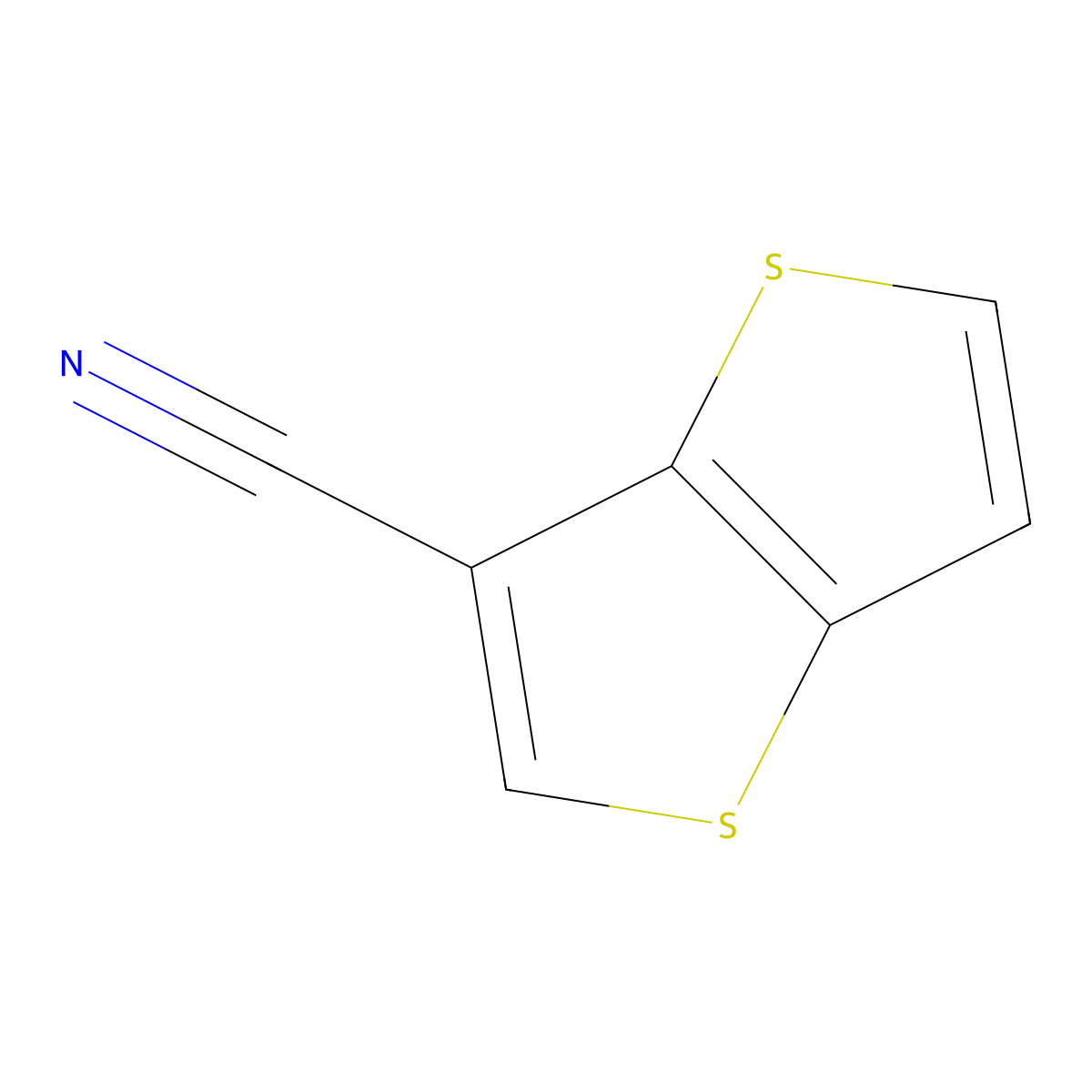 Thieno[3,2-b]thiophene-3-carbonitrile molecular structure, CAS 1467663-01-9
