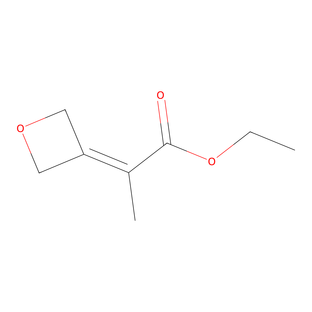 Ethyl 2-(oxetan-3-ylidene)propanoate molecular structure, CAS 1467674-33-4