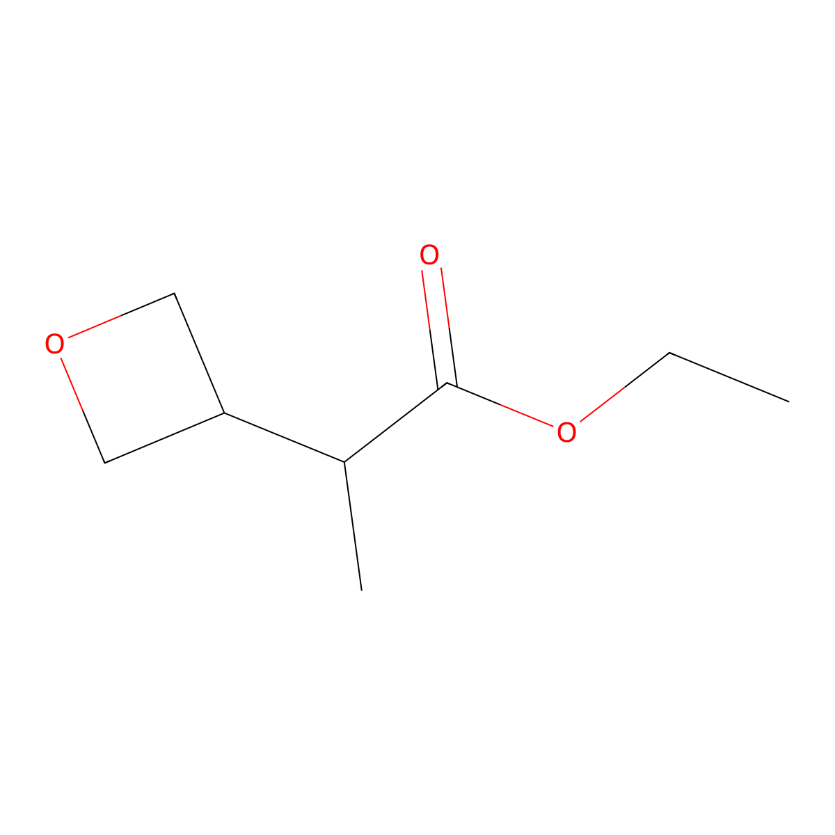Ethyl 2-(oxetan-3-yl)propanoate molecular structure, CAS 1467674-35-6