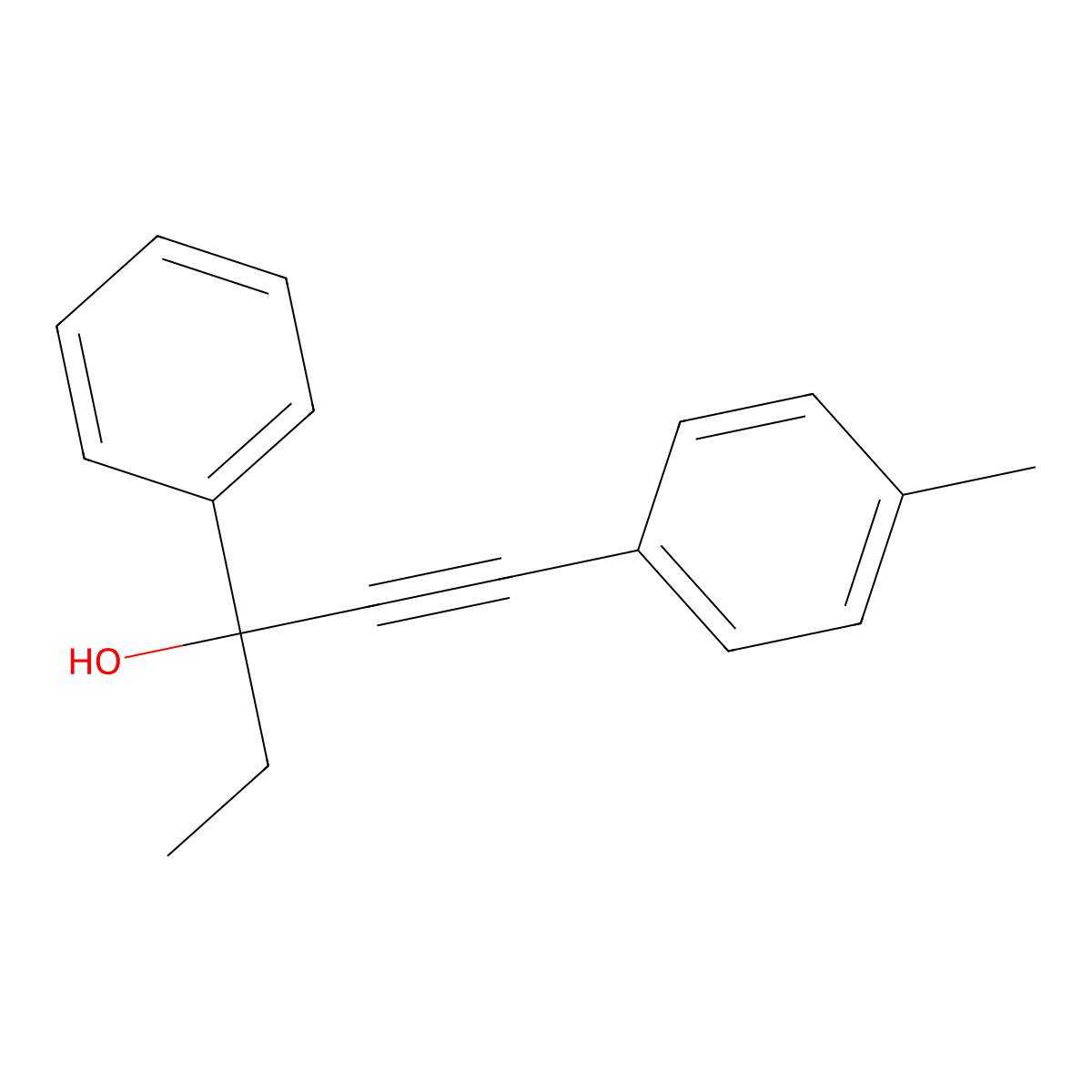 3-Phenyl-1-(P-tolyl)pent-1-YN-3-OL molecular structure, CAS 14677-16-8