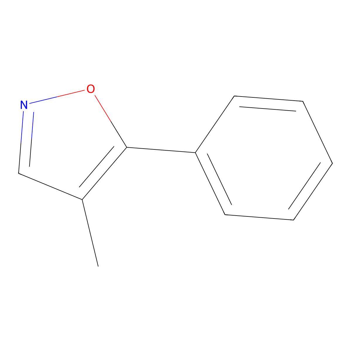 4-Methyl-5-phenylisoxazole molecular structure, CAS 14677-22-6