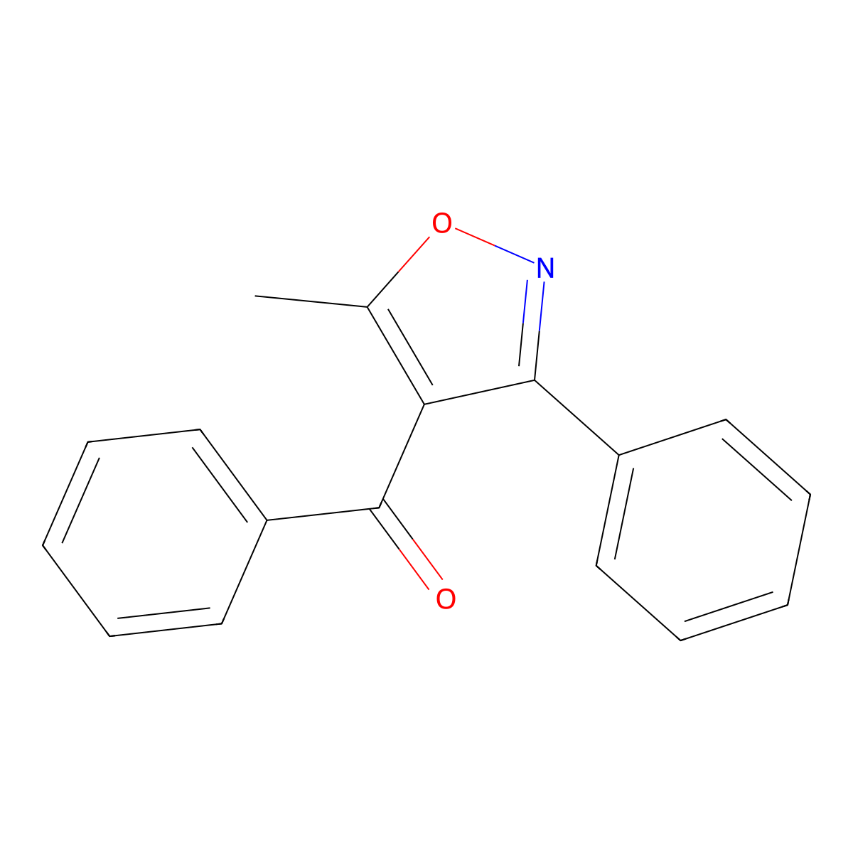 (5-Methyl-3-phenylisoxazol-4-yl)(phenyl)methanone molecular structure, CAS 14677-93-1