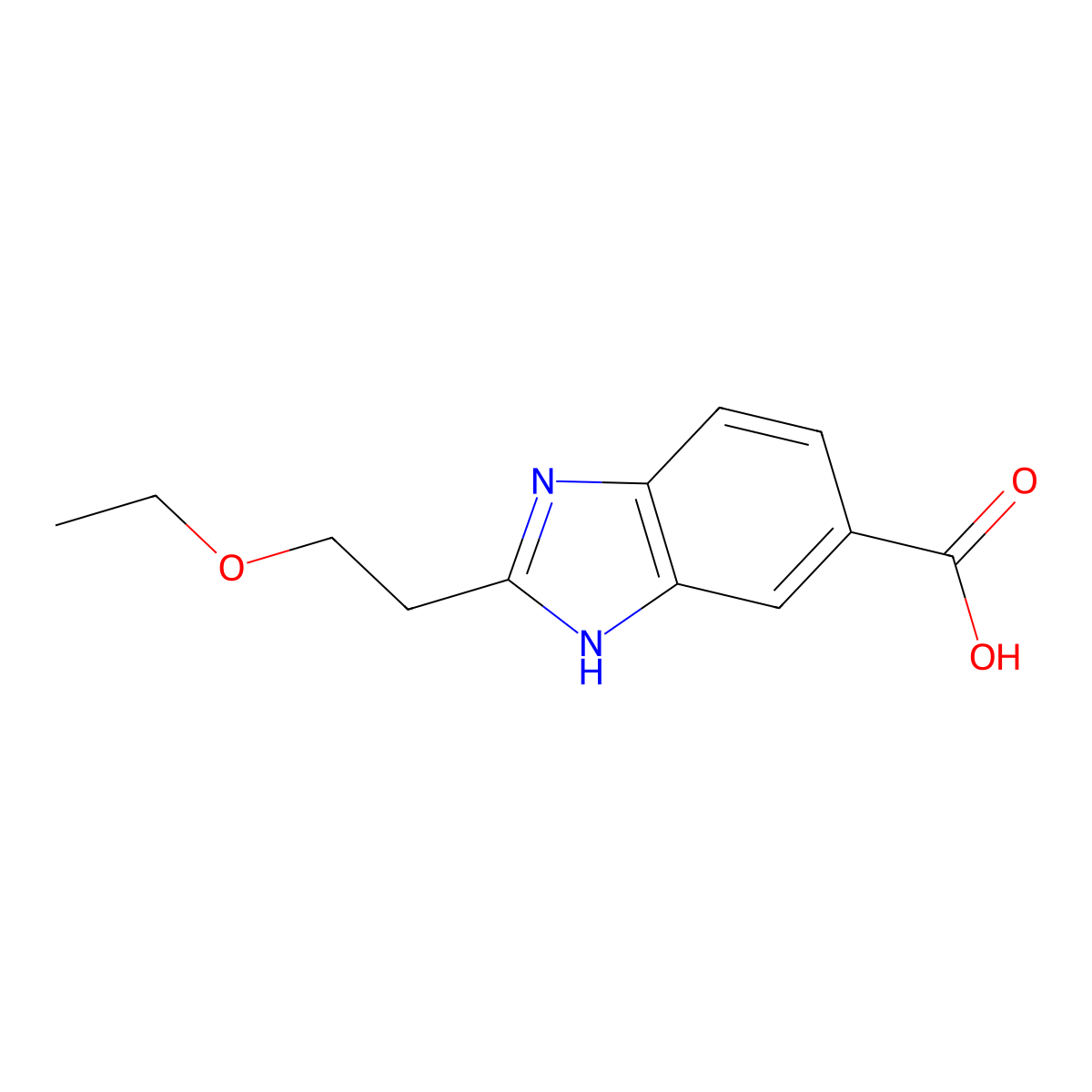 2-(2-Ethoxyethyl)-1h-benzo[d]imidazole-5-carboxylic acid molecular structure, CAS 1467733-32-9