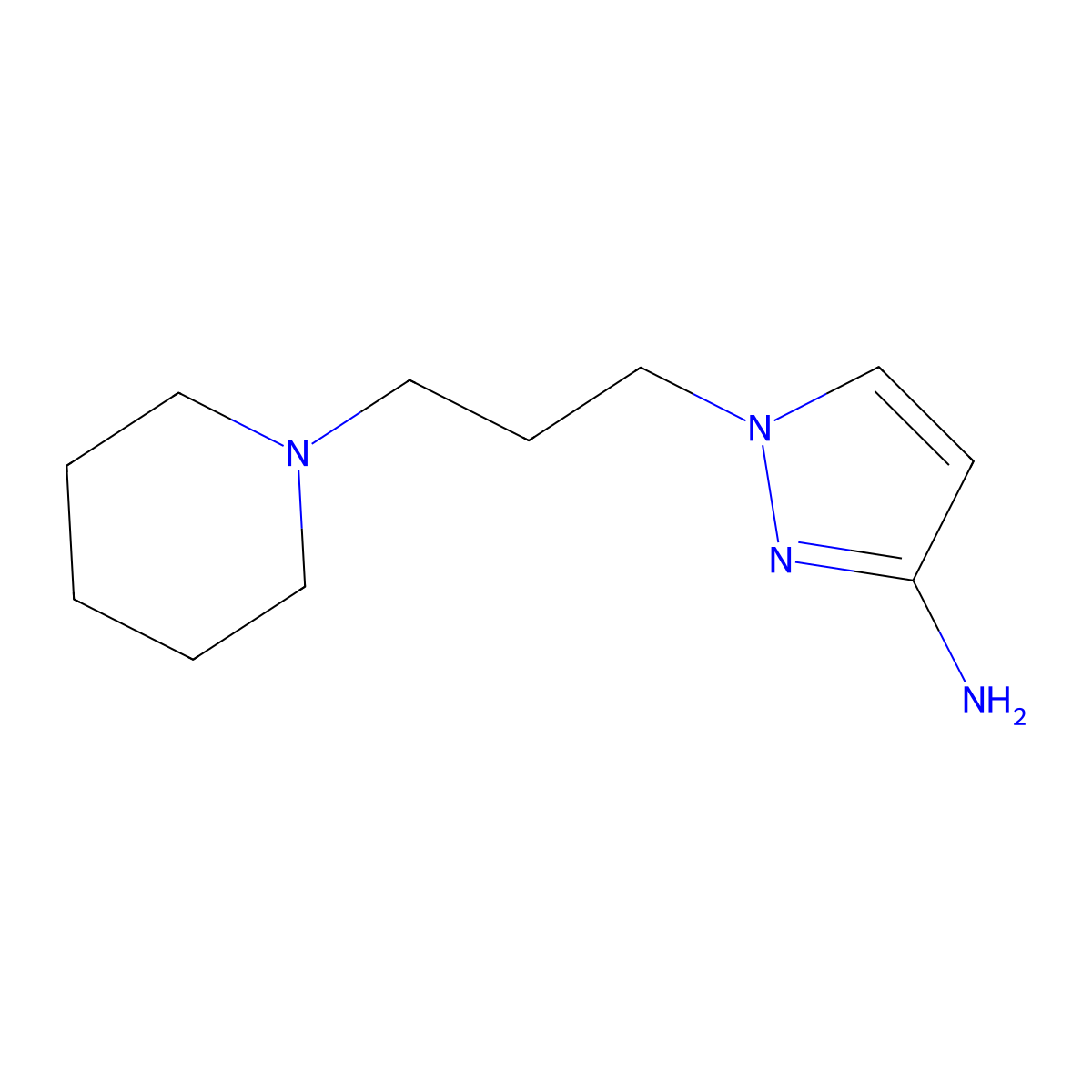 1-(3-(Piperidin-1-yl)propyl)-1h-pyrazol-3-amine molecular structure, CAS 1467740-83-5