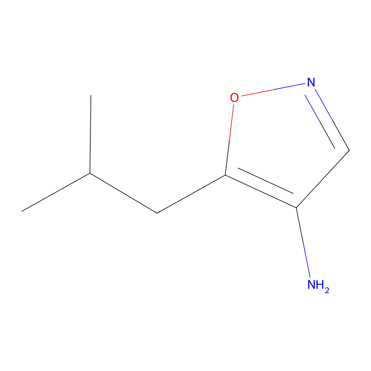 5-(2-Methylpropyl)-1,2-oxazol-4-amine molecular structure, CAS 1467763-02-5