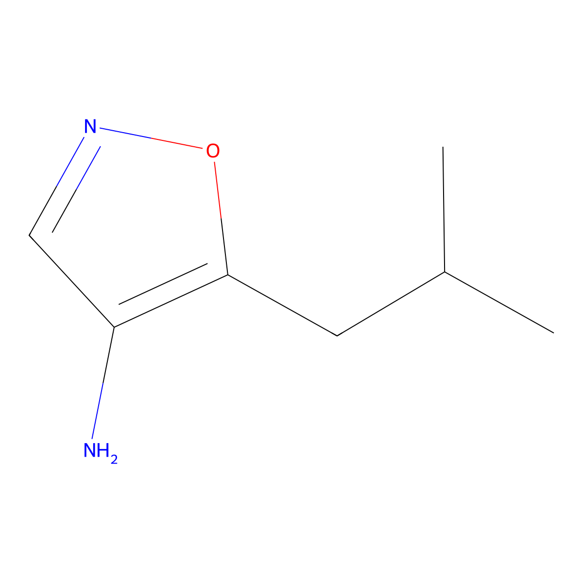 5-(2-Methylpropyl)-1,2-oxazol-4-amine molecular structure, CAS 1467763-02-5