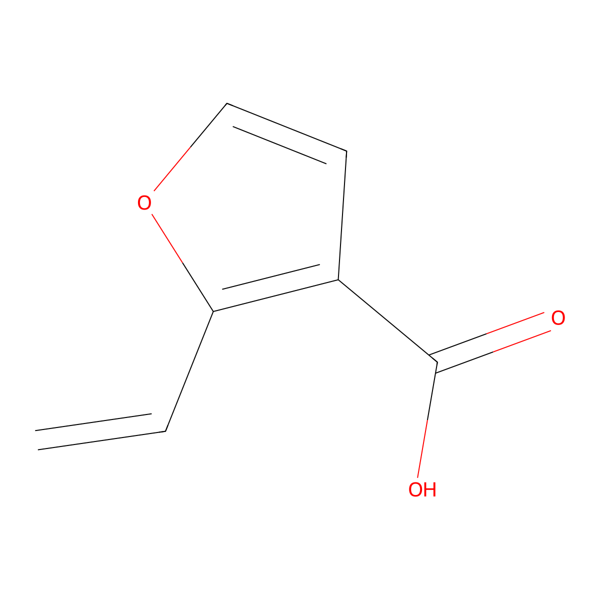 2-Ethenylfuran-3-carboxylic acid molecular structure, CAS 1467773-65-4