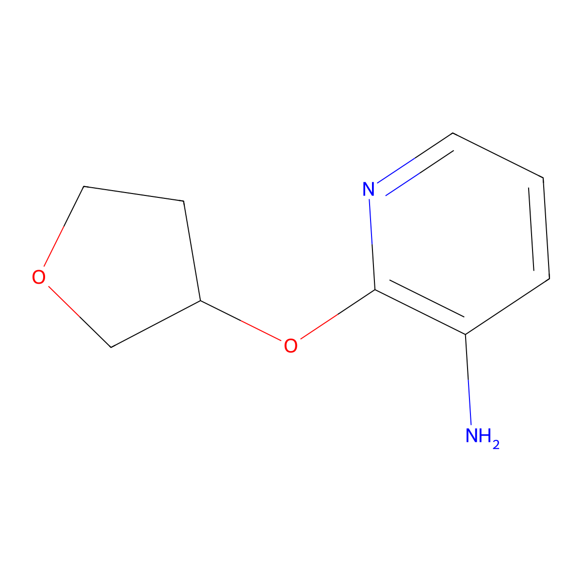 2-(Oxolan-3-yloxy)pyridin-3-amine molecular structure, CAS 1467774-28-2