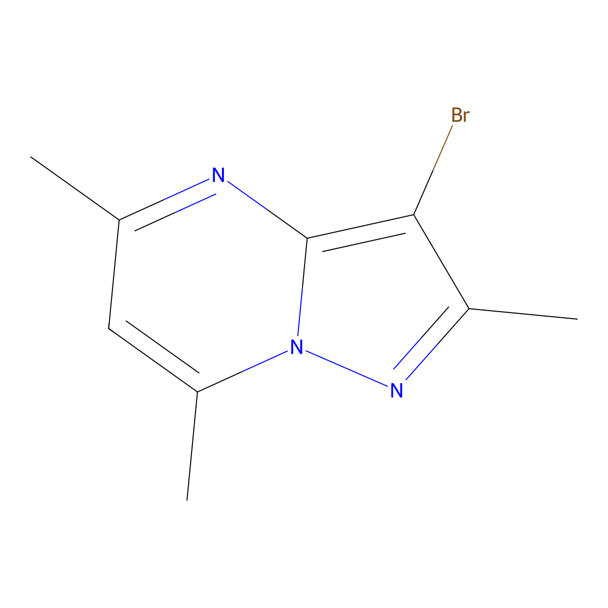 3-Bromo-2,5,7-trimethylpyrazolo[1,5-a]pyrimidine molecular structure, CAS 146778-13-4