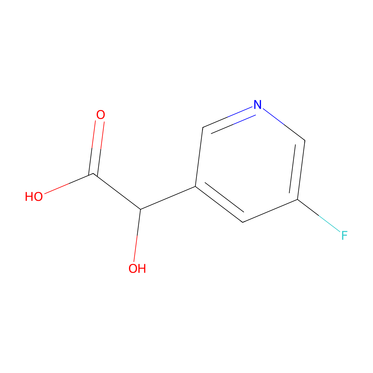 2-(5-Fluoropyridin-3-yl)-2-hydroxyacetic acid molecular structure, CAS 1467785-62-1