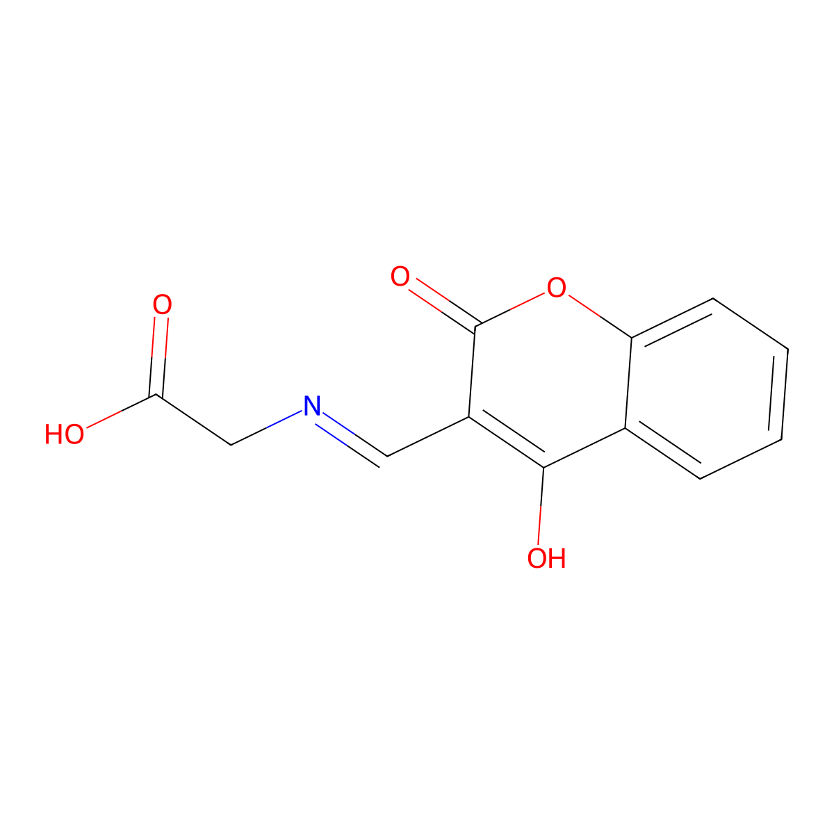2-({[(3Z)-2,4-dioxo-3,4-dihydro-2H-1-benzopyran-3-ylidene]methyl}amino)acetic acid molecular structure, CAS 146779-70-6