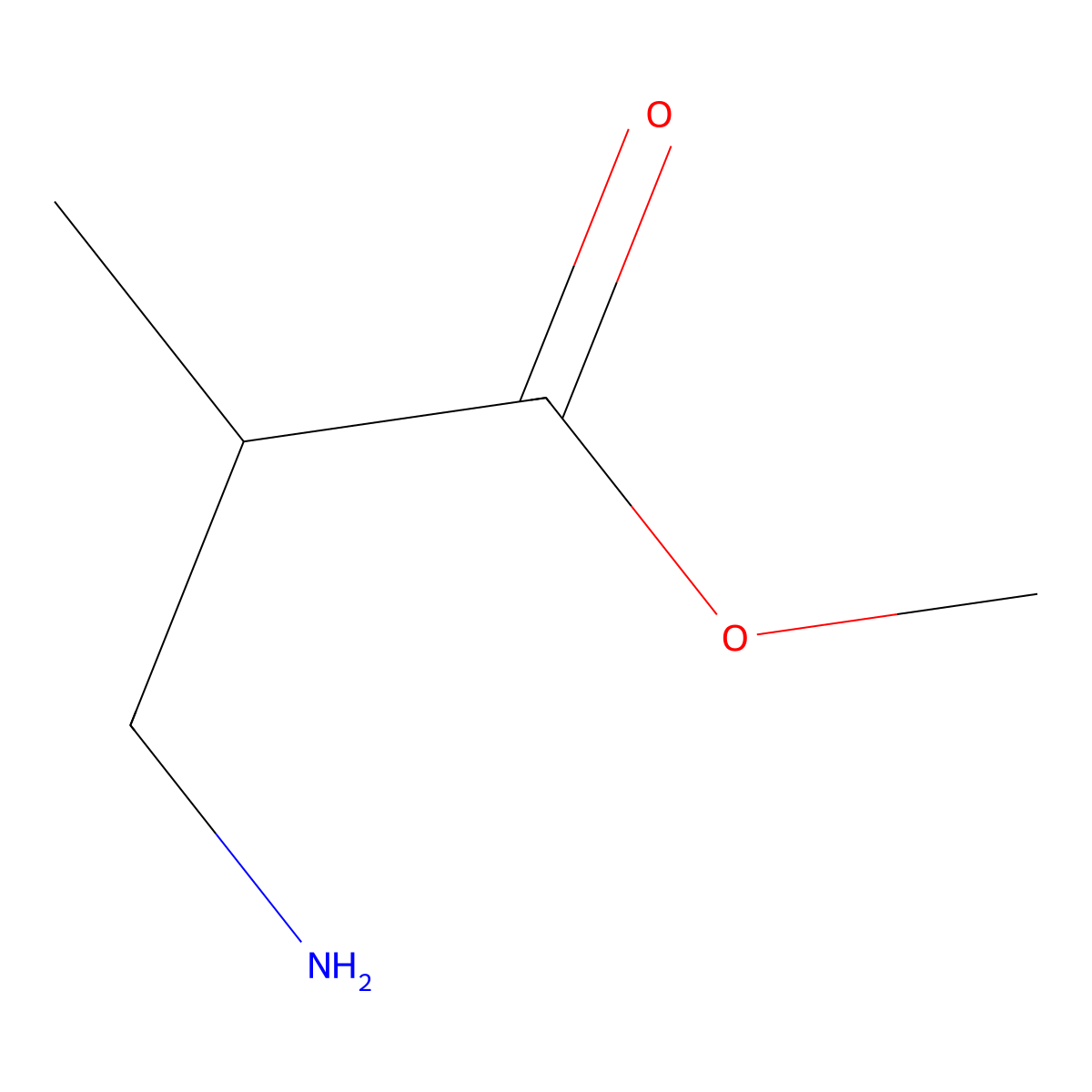 Methyl 3-amino-2-methylpropanoate molecular structure, CAS 14678-48-9
