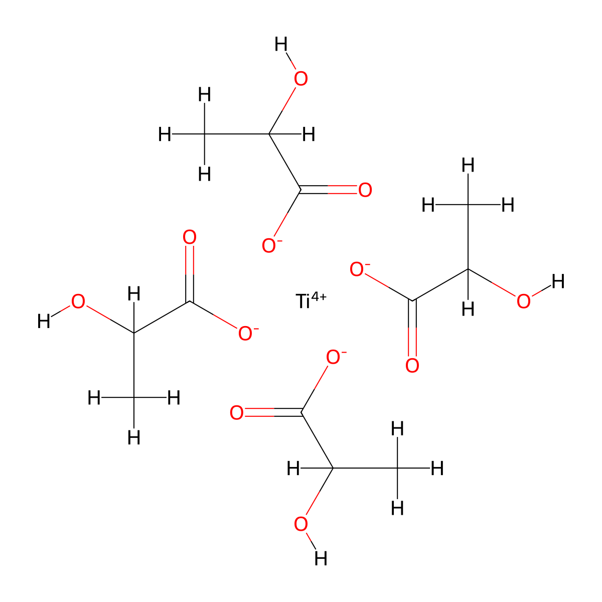 Titanium tetralactate, (A+-)- molecular structure, CAS 14678-53-6