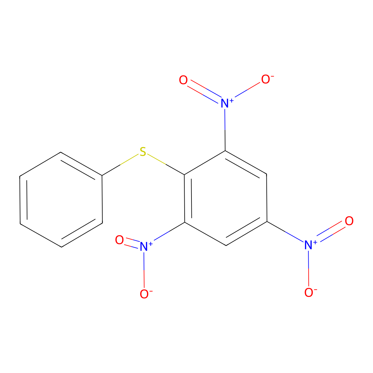 Benzene, 1,3,5-trinitro-2-(phenylthio)- molecular structure, CAS 14678-56-9