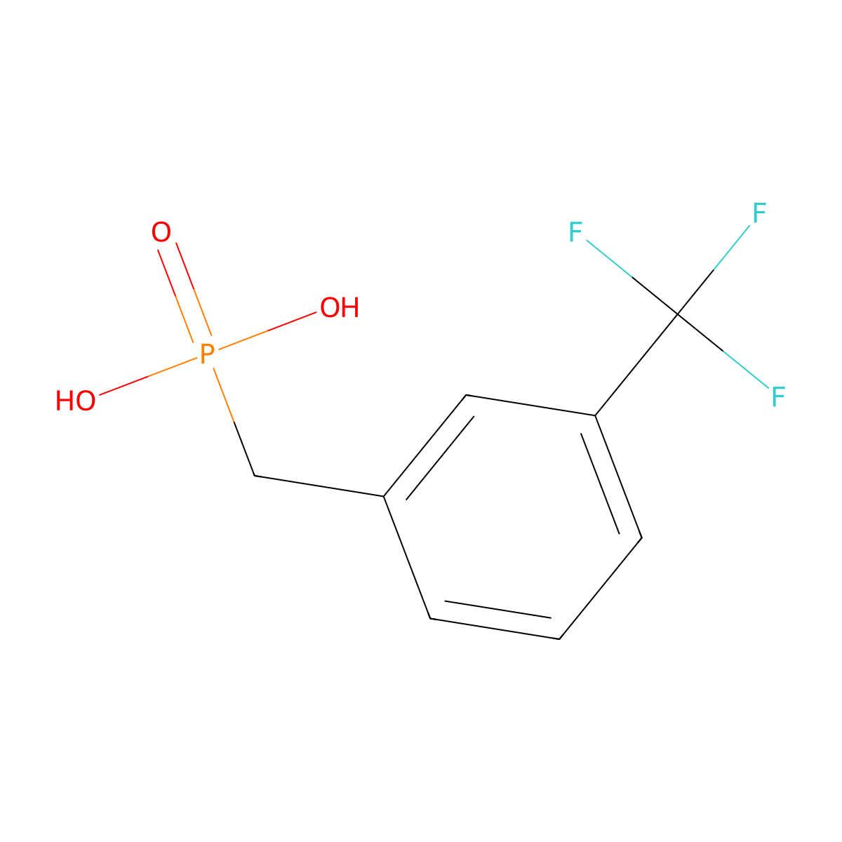 ((3-Trifluoromethyl)phenyl)methyl-phosphonic acid molecular structure, CAS 146780-09-8