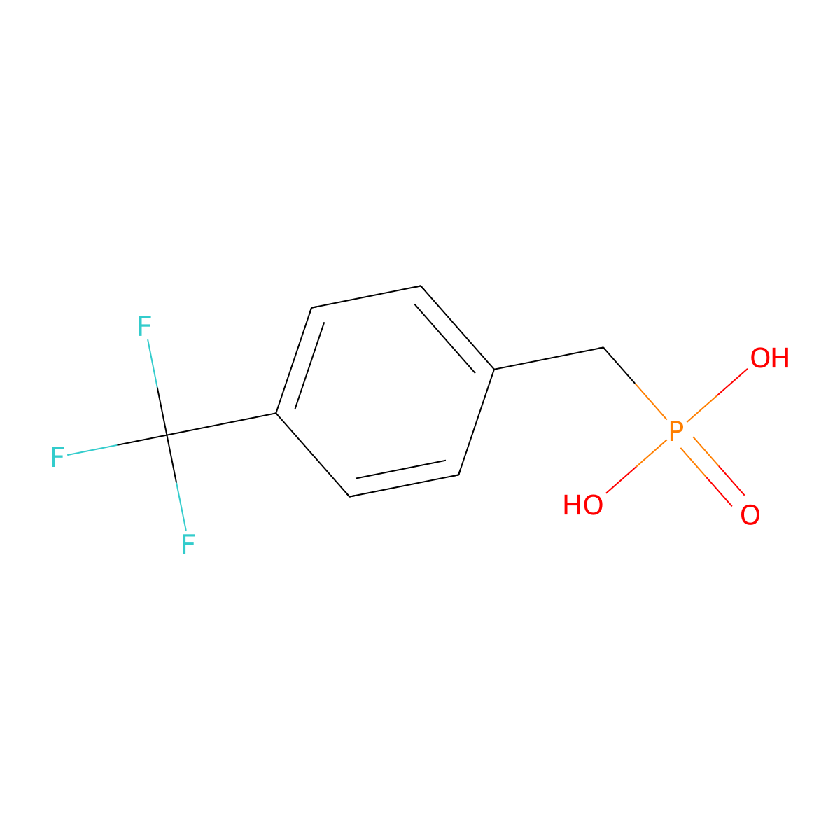 Phosphonic acid, [[4-(trifluoromethyl)phenyl]methyl]- molecular structure, CAS 146780-15-6