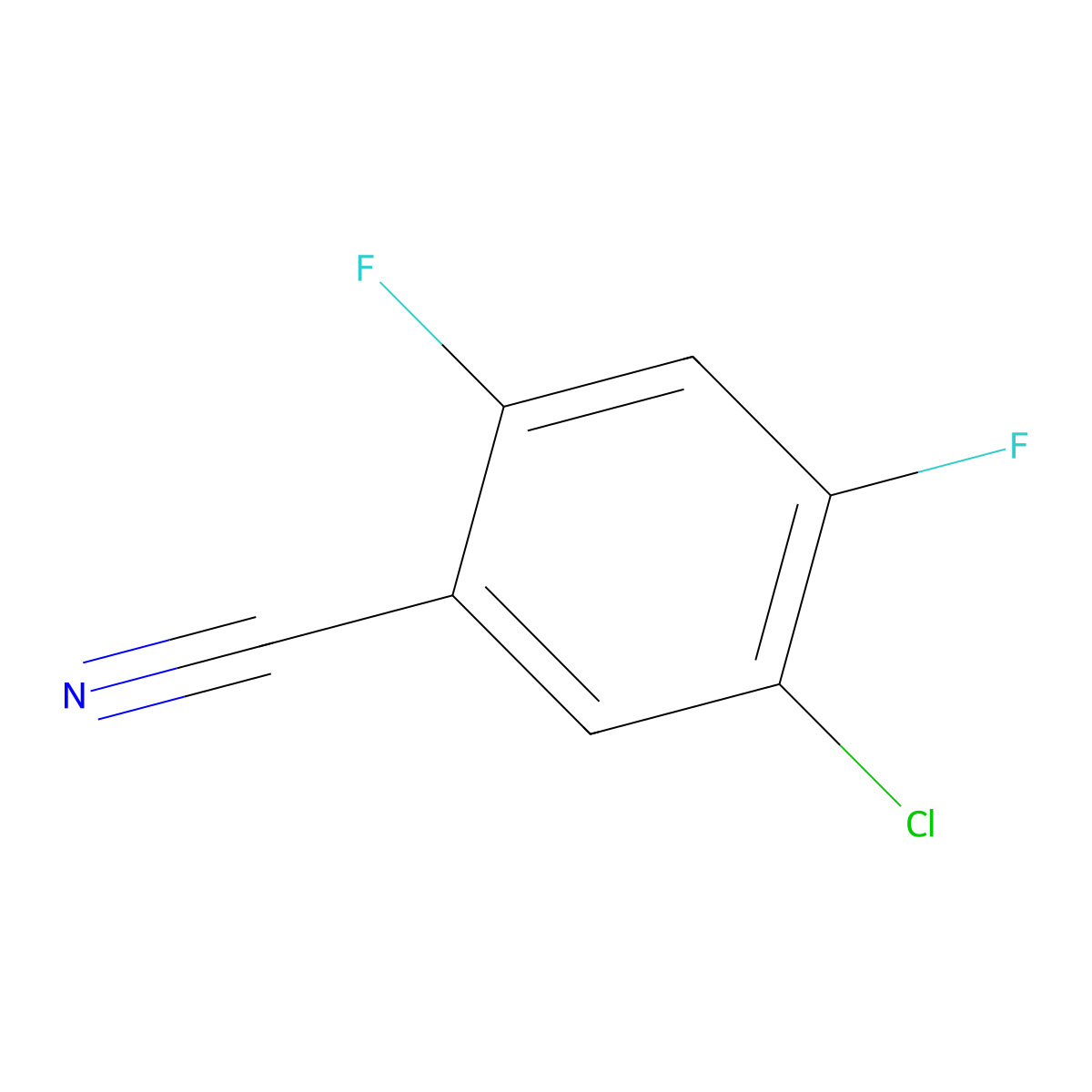 5-Chloro-2,4-difluorobenzonitrile molecular structure, CAS 146780-26-9