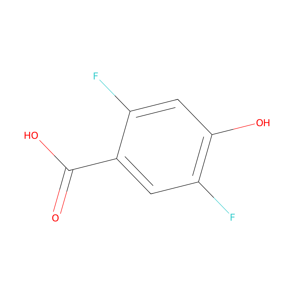 2,5-Difluoro-4-hydroxybenzoic acid molecular structure, CAS 146781-23-9