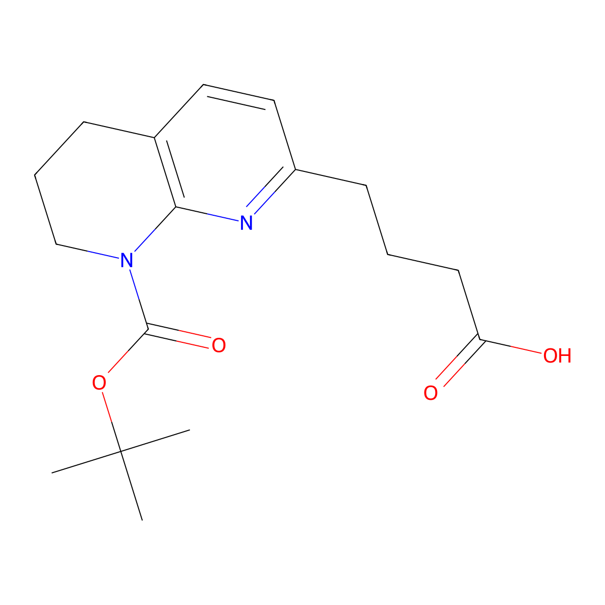 4-{8-[(Tert-butoxy)carbonyl]-5,6,7,8-tetrahydro-1,8-naphthyridin-2-yl}butanoic acid molecular structure, CAS 1467822-57-6