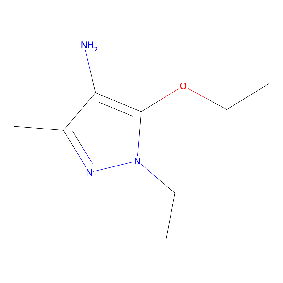 5-ethoxy-1-ethyl-3-methyl-1H-pyrazol-4-amine molecular structure, CAS 1467831-54-4