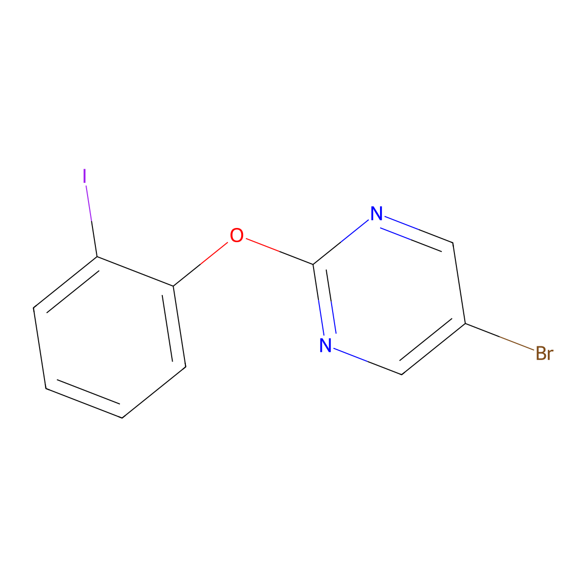 5-Bromo-2-(2-iodo-phenoxy)-pyrimidine molecular structure, CAS 1467838-64-7