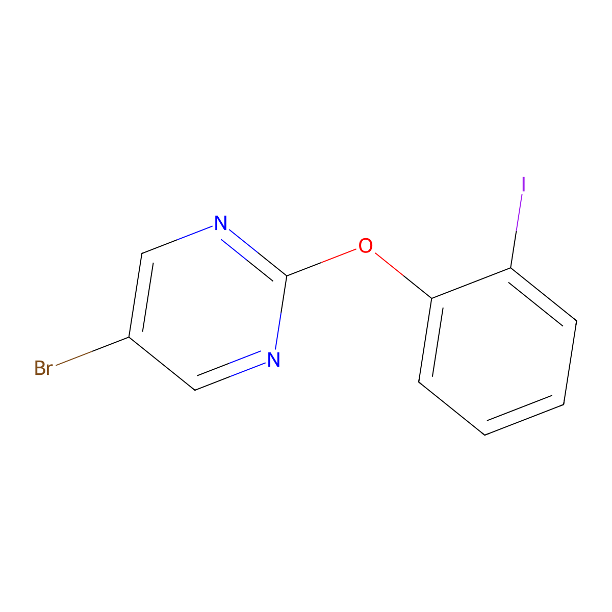 5-Bromo-2-(2-iodo-phenoxy)-pyrimidine molecular structure, CAS 1467838-64-7