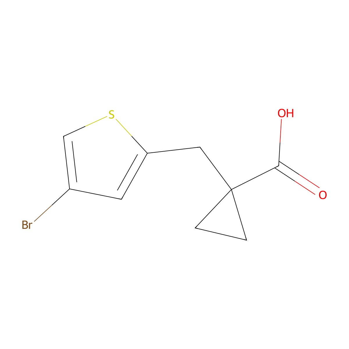 1-((4-Bromothiophen-2-yl)methyl)cyclopropane-1-carboxylic acid molecular structure, CAS 1467842-27-8