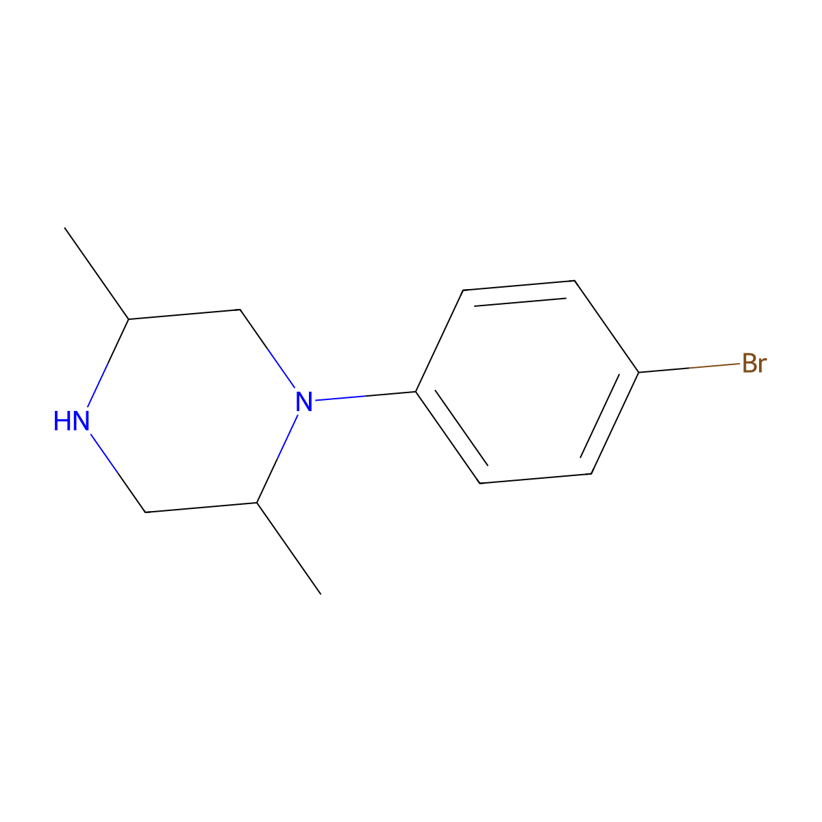 1-(4-Bromophenyl)-2,5-dimethylpiperazine molecular structure, CAS 1467861-84-2