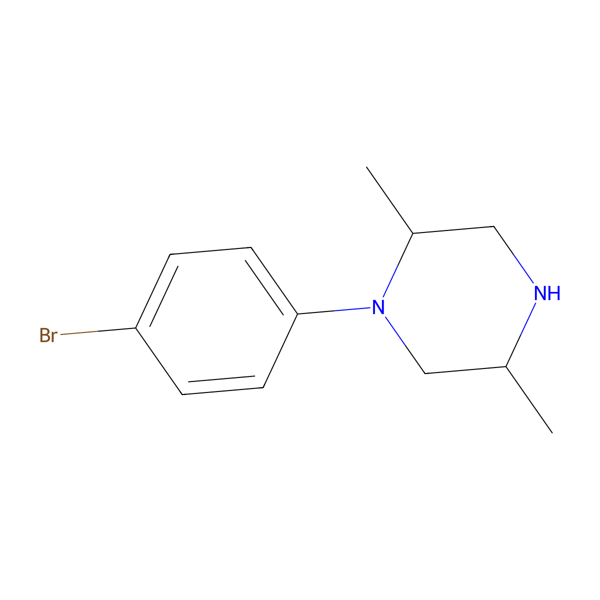 1-(4-Bromophenyl)-2,5-dimethylpiperazine molecular structure, CAS 1467861-84-2