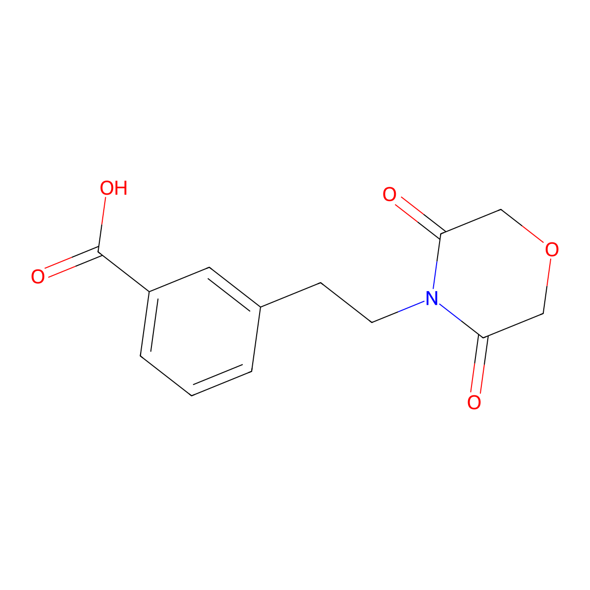 3-[2-(3,5-Dioxomorpholin-4-yl)ethyl]benzoic acid molecular structure, CAS 1467873-91-1
