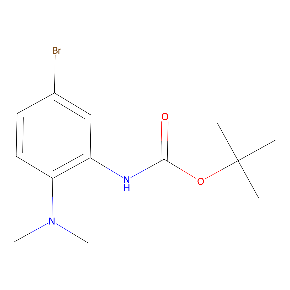 tert-butyl N-[5-bromo-2-(dimethylamino)phenyl]carbamate molecular structure, CAS 1467902-86-8