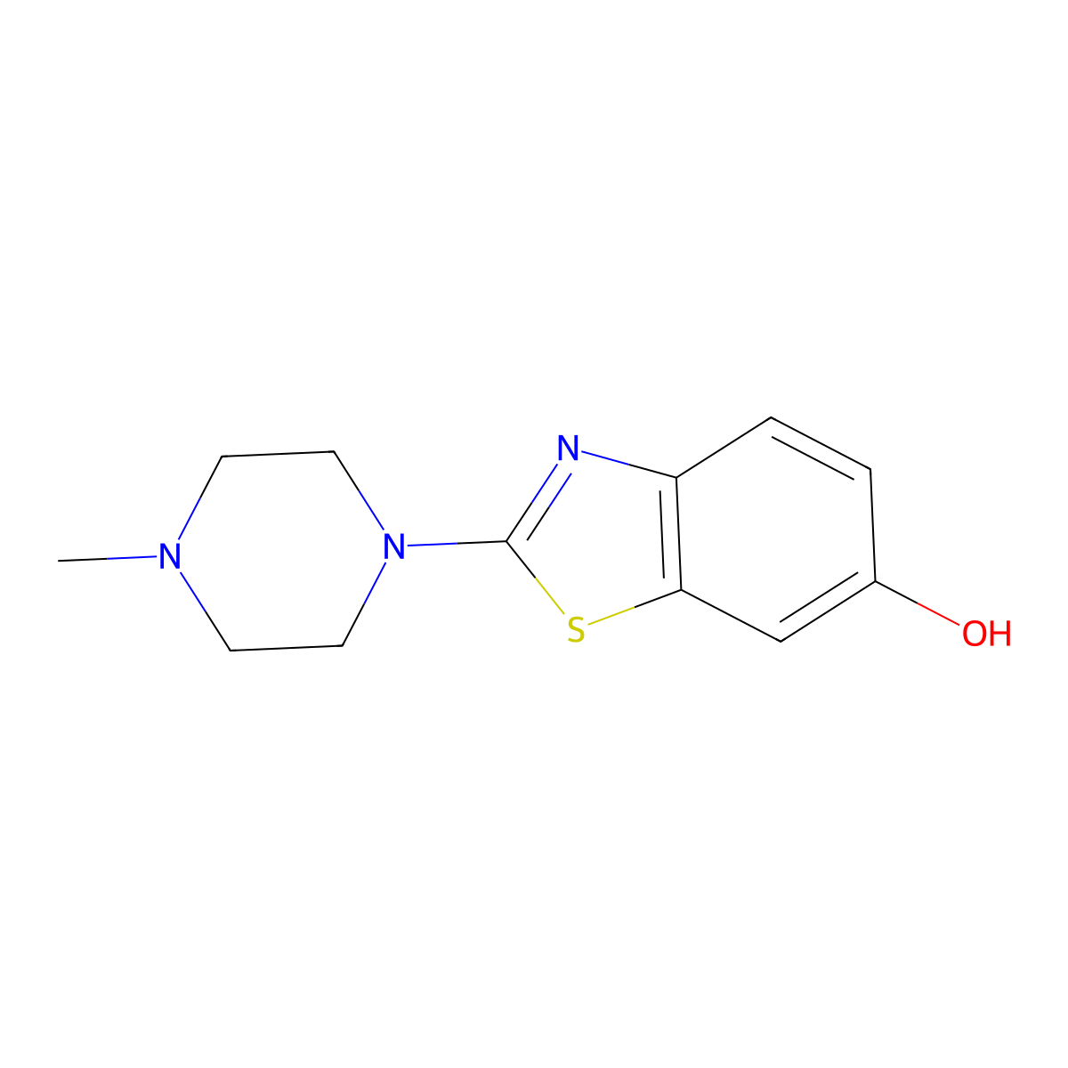 2-(4-Methylpiperazin-1-yl)-1,3-benzothiazol-6-ol molecular structure, CAS 146794-75-4