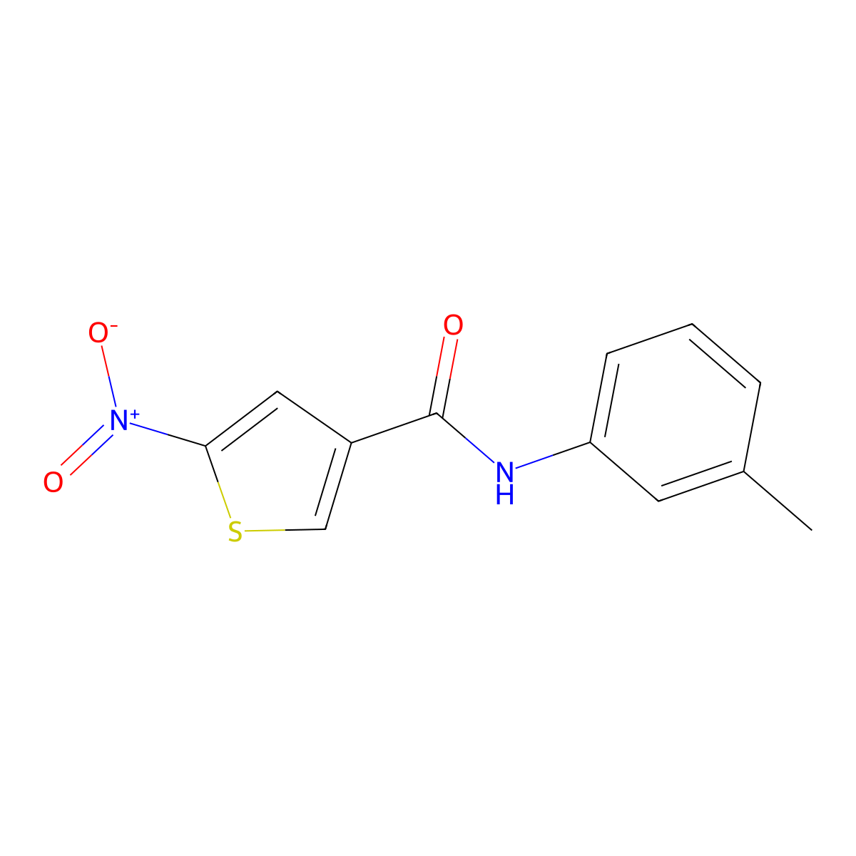 3-Thiophenecarboxamide, N-(3-methylphenyl)-5-nitro- molecular structure, CAS 146795-30-4