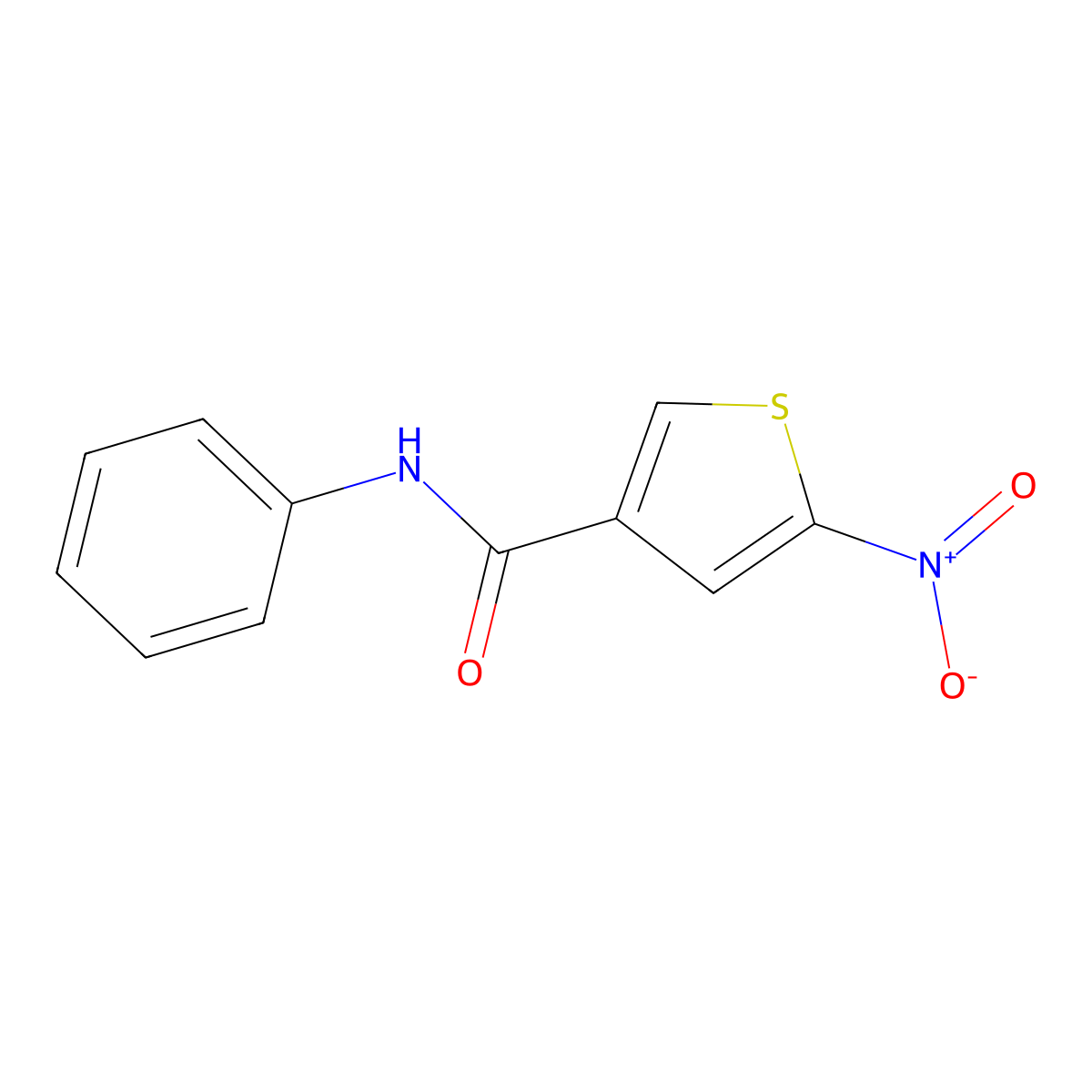 3-Thiophenecarboxamide, 5-nitro-N-phenyl- molecular structure, CAS 146795-34-8