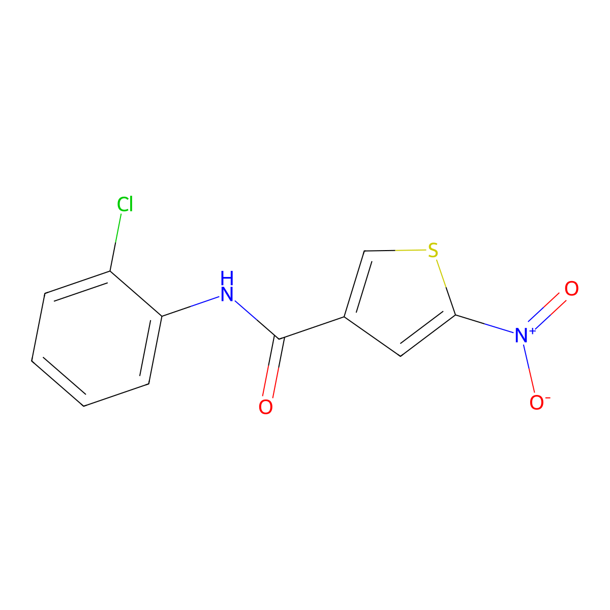 3-Thiophenecarboxamide, N-(2-chlorophenyl)-5-nitro- molecular structure, CAS 146795-40-6