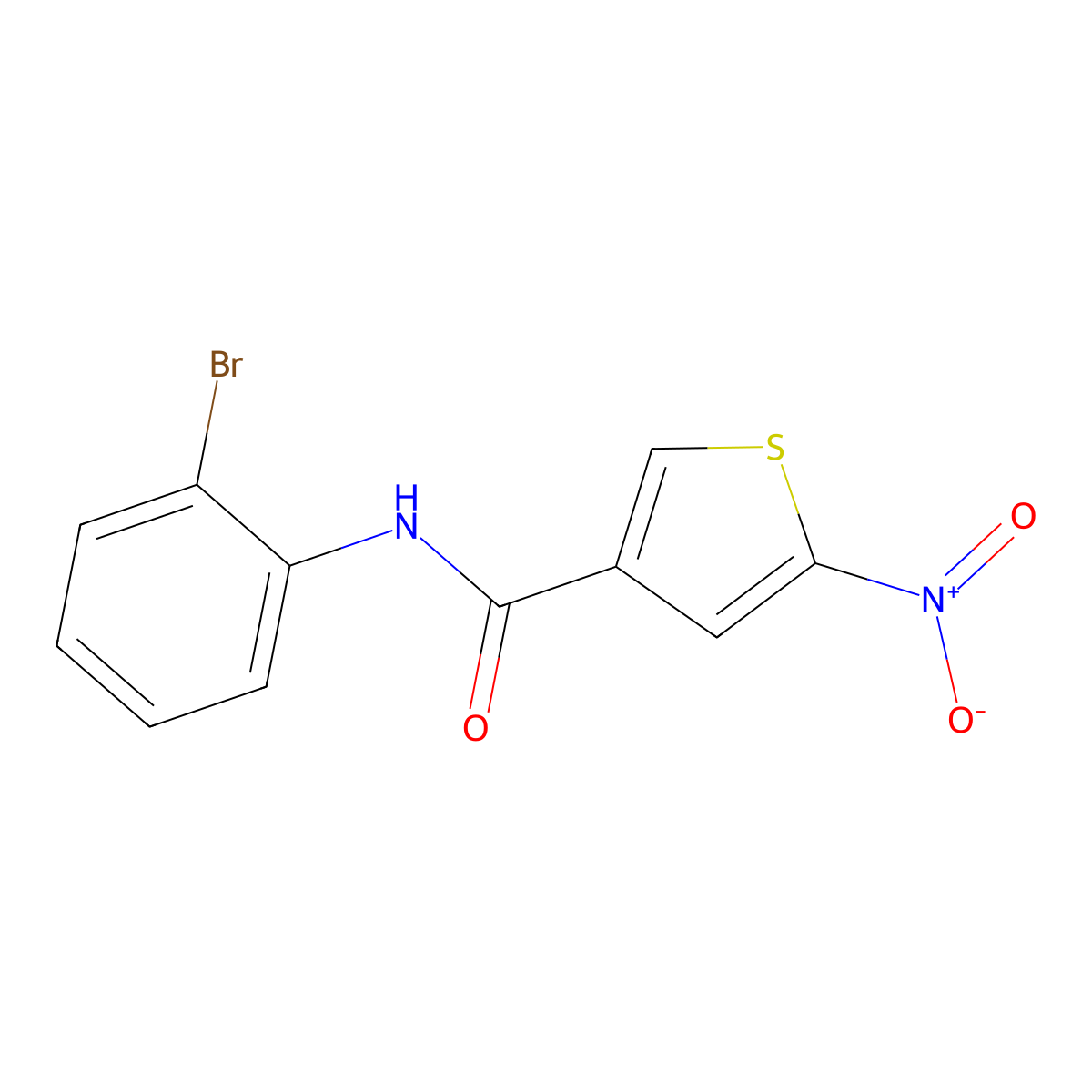 3-Thiophenecarboxamide, N-(2-bromophenyl)-5-nitro- molecular structure, CAS 146795-43-9