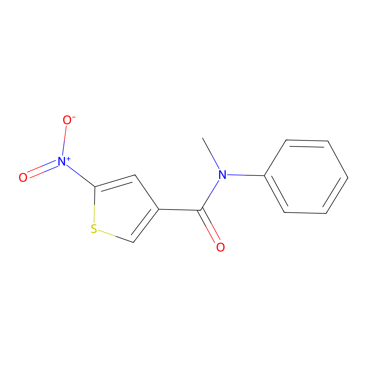 3-Thiophenecarboxamide, N-methyl-5-nitro-N-phenyl- molecular structure, CAS 146795-48-4