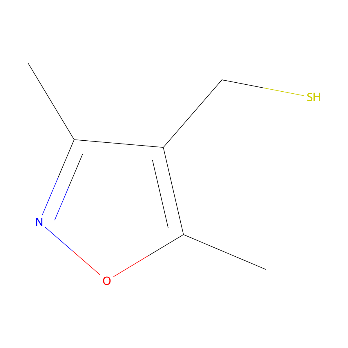 (3,5-Dimethylisoxazol-4-yl)methanethiol molecular structure, CAS 146796-45-4