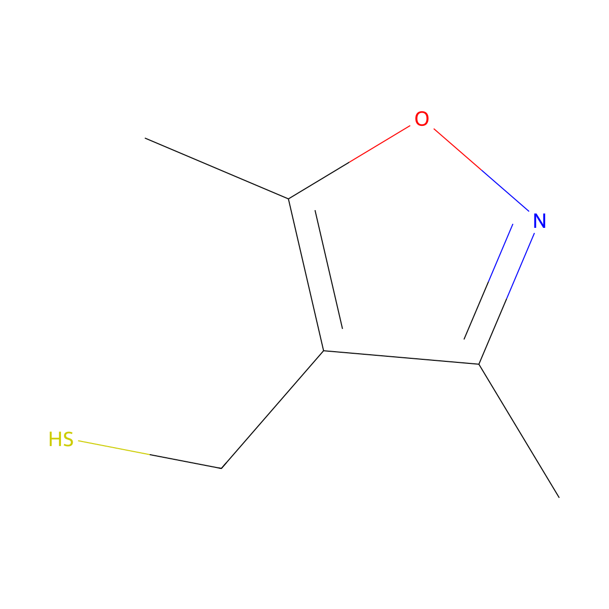 (3,5-Dimethylisoxazol-4-yl)methanethiol molecular structure, CAS 146796-45-4