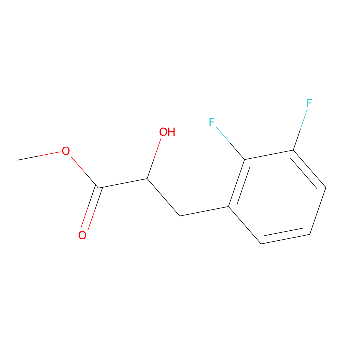 Methyl 3-(2,3-difluorophenyl)-2-hydroxypropanoate molecular structure, CAS 1467976-85-7
