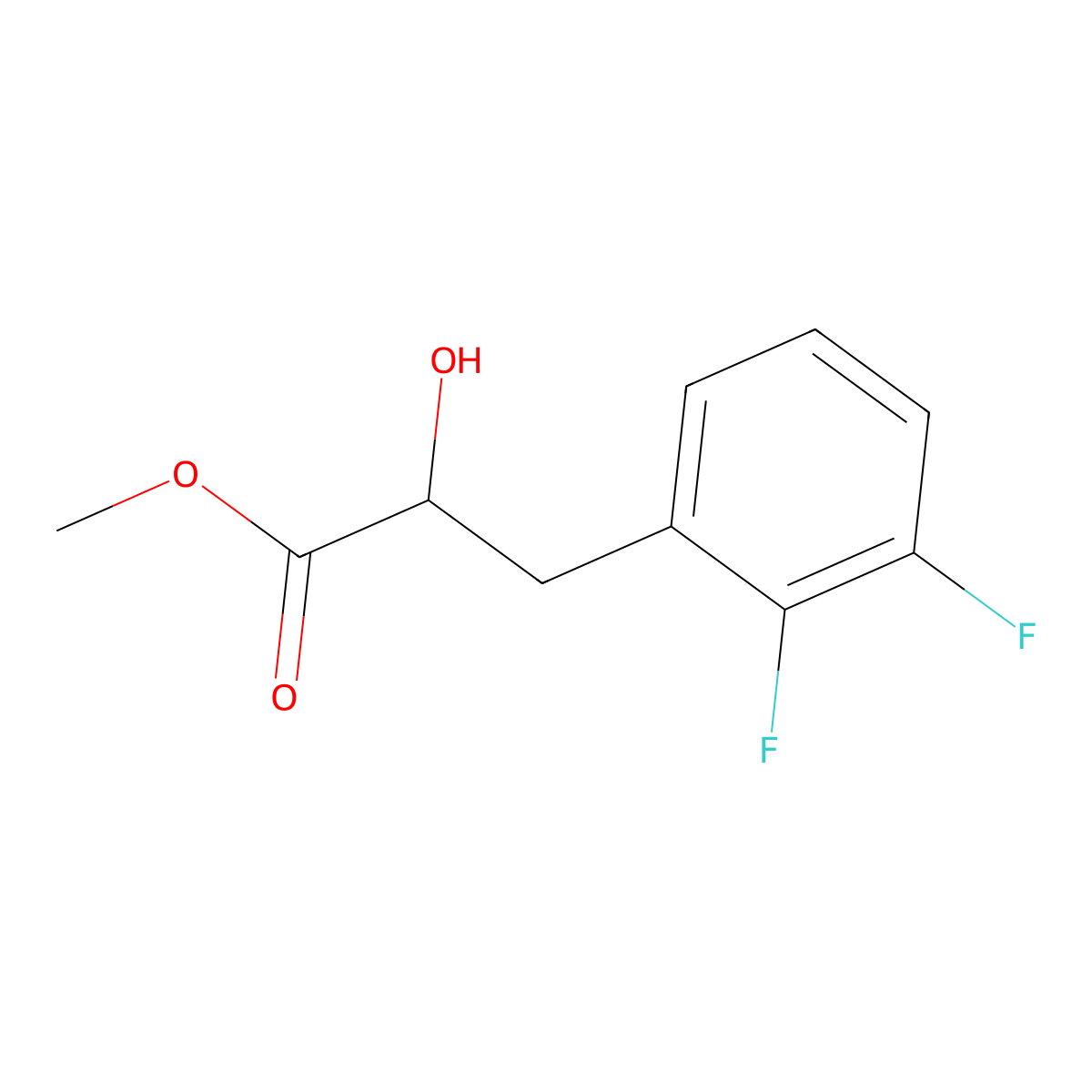 Methyl 3-(2,3-difluorophenyl)-2-hydroxypropanoate molecular structure, CAS 1467976-85-7