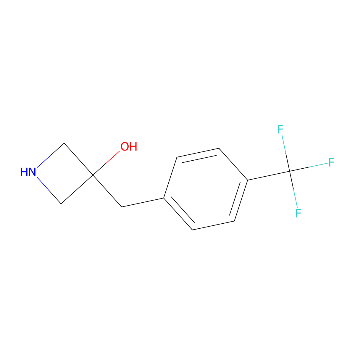 3-(4-(Trifluoromethyl)benzyl)azetidin-3-ol molecular structure, CAS 1467984-76-4