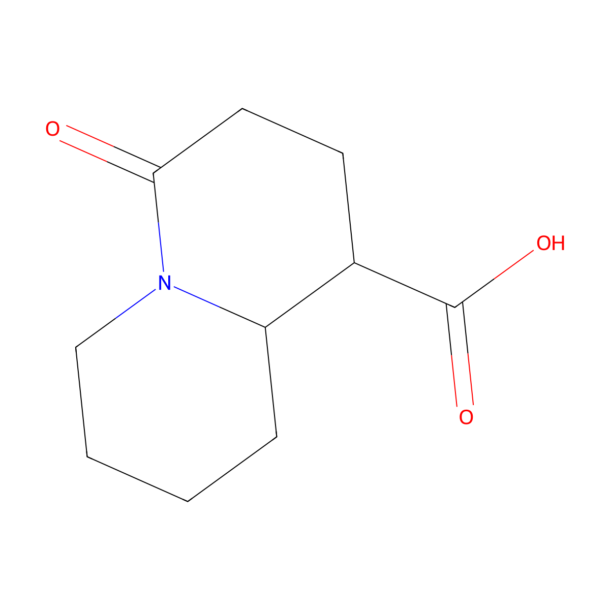 4-oxo-octahydro-1H-quinolizine-1-carboxylic acid molecular structure, CAS 1467990-00-6
